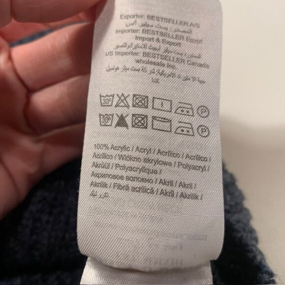 Only & Sons Knit Crewneck Sweater Blue Textured Men's Small - Picture 9 of 10